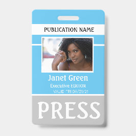 Persoonlijke foto ID-reporter perspas ID blauw Badge