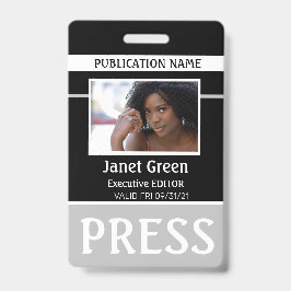 Persoonlijke foto-id Reporter Press Pass ID Badge
