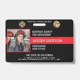Persoonlijke foto-ID van de brandweerman Badge