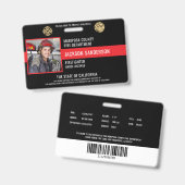 Persoonlijke foto-ID van de brandweerman Badge (Voor- en achterkant)
