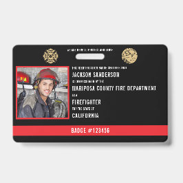 Persoonlijke foto-ID van de brandweerman Badge