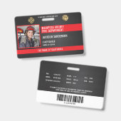 Persoonlijke foto-ID van de brandweerman Badge (Voor- en achterkant)