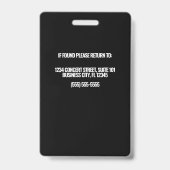 Persoonlijke foto-ID van het evenementenpersoneel Badge (Achterkant)