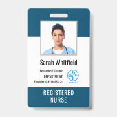 Persoonlijke foto-ID van het ziekenhuis en werknem Badge (Front)