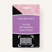 Persoonlijke foto-ID van het ziekenhuis Marble Emp Badge (Achterkant)