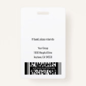 Persoonlijke foto-ID van medisch medewerker Badge (Achterkant)