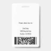 Persoonlijke foto-ID van medisch medewerker Badge (Achterkant)