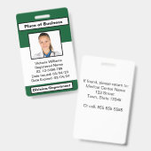 Persoonlijke foto-ID van werknemer Badge (Voor- en achterkant)