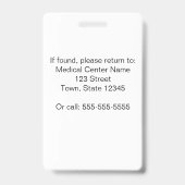 Persoonlijke foto-ID van werknemer Badge (Achterkant)