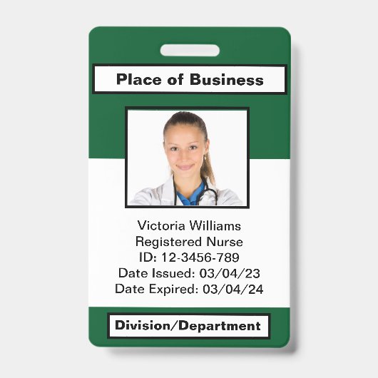 Persoonlijke foto-ID van werknemer Badge (Voorkant)