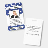 Persoonlijke foto-ID van werknemer Badge (Voor- en achterkant)
