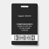 Persoonlijke foto-ID van werknemer Verticale badge (Achterkant)