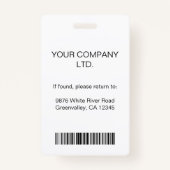 Persoonlijke foto-ID voor werknemers in bedrijven Badge (Achterkant)