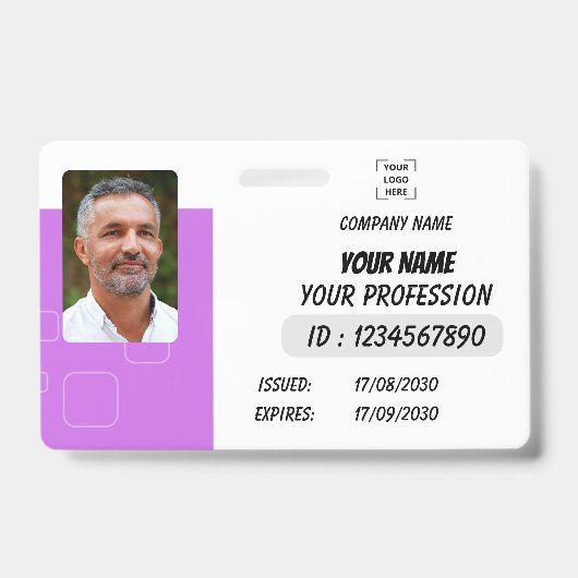 Persoonlijke foto ID zakelijk badge (Voorzijde)