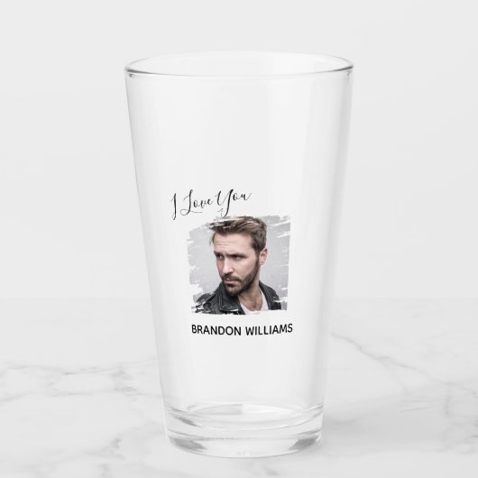 Persoonlijke foto Ik hou van jou Glas (Voorkant)