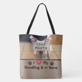 Persoonlijke FOTO Ik hou van mijn GrandDog-cadeaus Tote Bag (Achterkant)