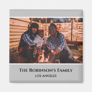 Persoonlijke foto in grijs Lijst met teksten Magneet