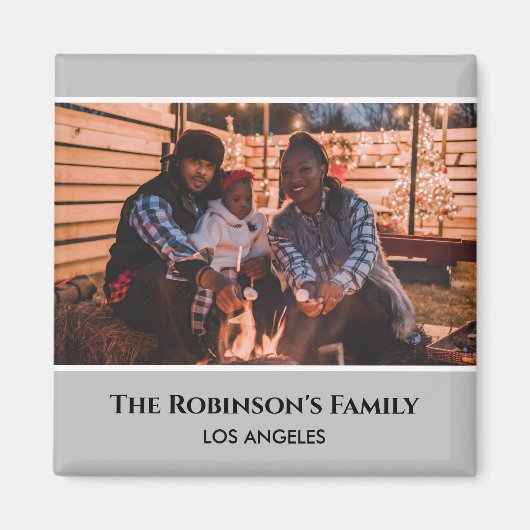 Persoonlijke foto in grijs Lijst met teksten Magneet (Voorkant)