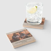 Persoonlijke foto in grijs Lijst met teksten Stenen Onderzetter (Zijkant)