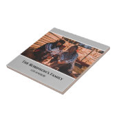 Persoonlijke foto in grijs Lijst met teksten Tegeltje (Zijkant)