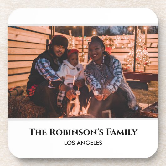 Persoonlijke foto in wit Lijst met teksten Bier Onderzetter (Voorkant)