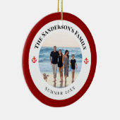 Persoonlijke foto in zwarte cirkel met rode anker keramisch ornament (Rechts)