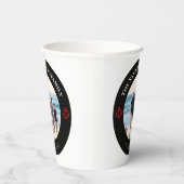 Persoonlijke foto in zwarte cirkel met rode anker papieren bekers (Rechts)