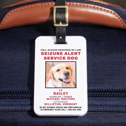 Persoonlijke foto-inbeslagname-service Dog-badge Bagagelabel