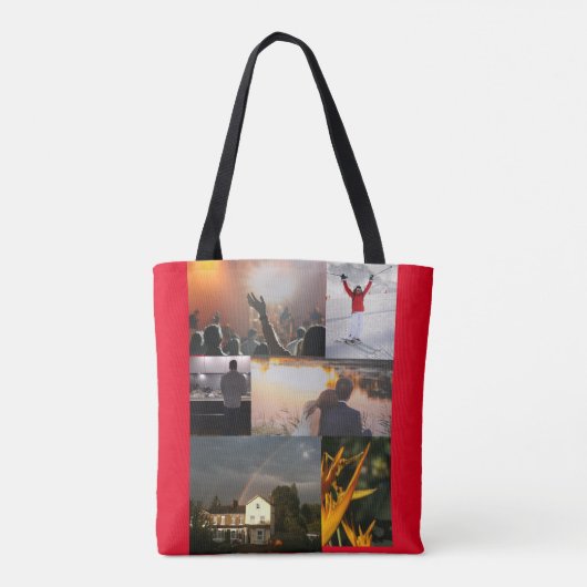 Persoonlijke foto-inkollage afdrukCanvas tas (Achterkant)