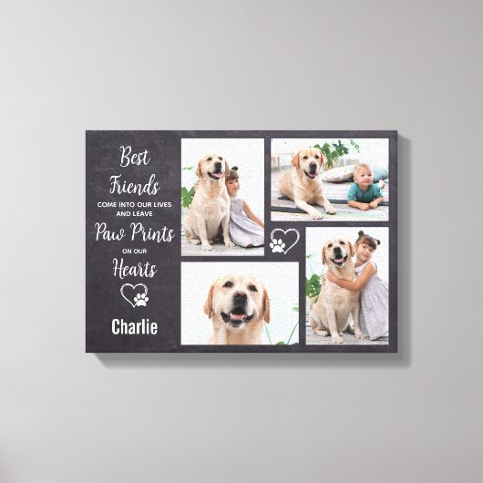 Persoonlijke foto-inkollage van Pet Memorial Canvas Afdruk (Voorkant)