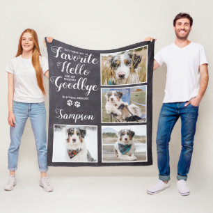 Persoonlijke foto-inkollage van Pet Memorial Fleece Deken