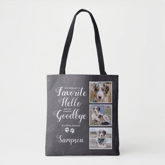 Persoonlijke foto-inkollage van Pet Memorial Tote Bag (Voorkant)
