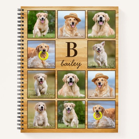 Persoonlijke foto-inkolling van Pet Puppy Dog Notitieboek (Voorkant)