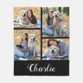 Persoonlijke foto-inkolvelflenbak van Pet Dog Fleece Deken (Voorkant)