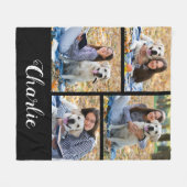 Persoonlijke foto-inkolvelflenbak van Pet Dog Fleece Deken (Voorkant (Horizontaal))