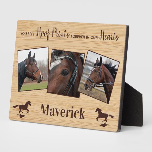 Persoonlijke foto-inkuilpaard Memorial Fotoplaat (Zijkant)