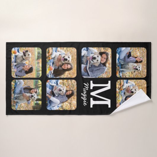 Persoonlijke foto-inkuilverdieping Lover Dog Badhanddoek (Badhanddoek)