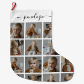 Persoonlijke foto-inkuvelnaam grote kerstsok (Voorkant)