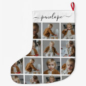 Persoonlijke foto-inkuvelnaam grote kerstsok (Achterkant)