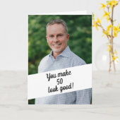 Persoonlijke foto Joke Brother 50th Birthday Kaart (Gele Bloem)