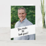 Persoonlijke foto Joke Brother 50th Birthday Kaart<br><div class="desc">Gepersonaliseerde Foto Joke Brother 50th Birthday, een prachtig design dat is bedoeld voor iedereen die op zoek is naar mooie verjaardagskaarten voor broer, verjaardagskaarten voor oudere broer of verjaardagskaarten voor jongere broer, zou cool zijn. Het ontwerp bevat een aangepaste foto met een persoonlijke tekst die je kunt aanpassen aan de...</div>