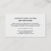 Persoonlijke foto, juridische professional visitekaartje (Achterkant)