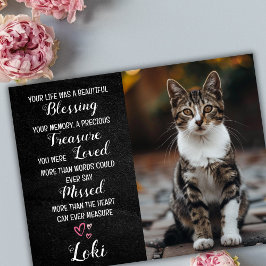 Persoonlijke foto kat verlies kaart met condoleanc