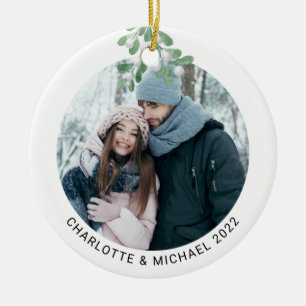 Persoonlijke foto Keepomwille Mistletoe Keramisch Ornament