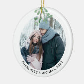 Persoonlijke foto Keepomwille Mistletoe Keramisch Ornament (Links)