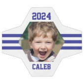 Persoonlijke foto-keepomwille Royal Blue Stripes Voetbal (Enkel)