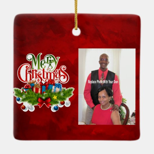 Persoonlijke foto keramisch ornament (Achterkant)