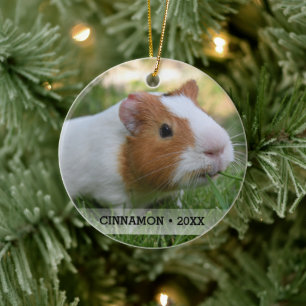 Persoonlijke foto-kerstboom van Pet Guinee Keramisch Ornament