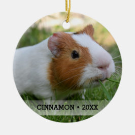 Persoonlijke foto-kerstboom van Pet Guinee Keramisch Ornament