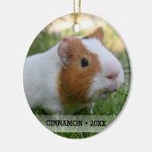 Persoonlijke foto-kerstboom van Pet Guinee Keramisch Ornament (Links)